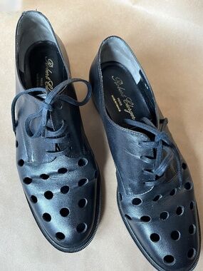 Robert Clergerie Paris JASPER black leather oxford perforated upper EU38